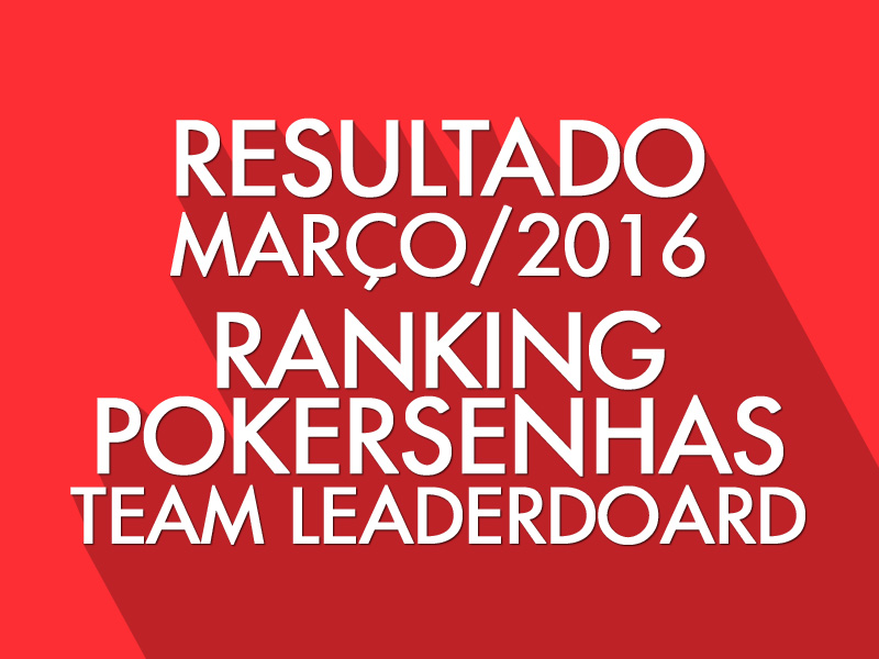 Ranking Team PokerSenhas, Março/2016